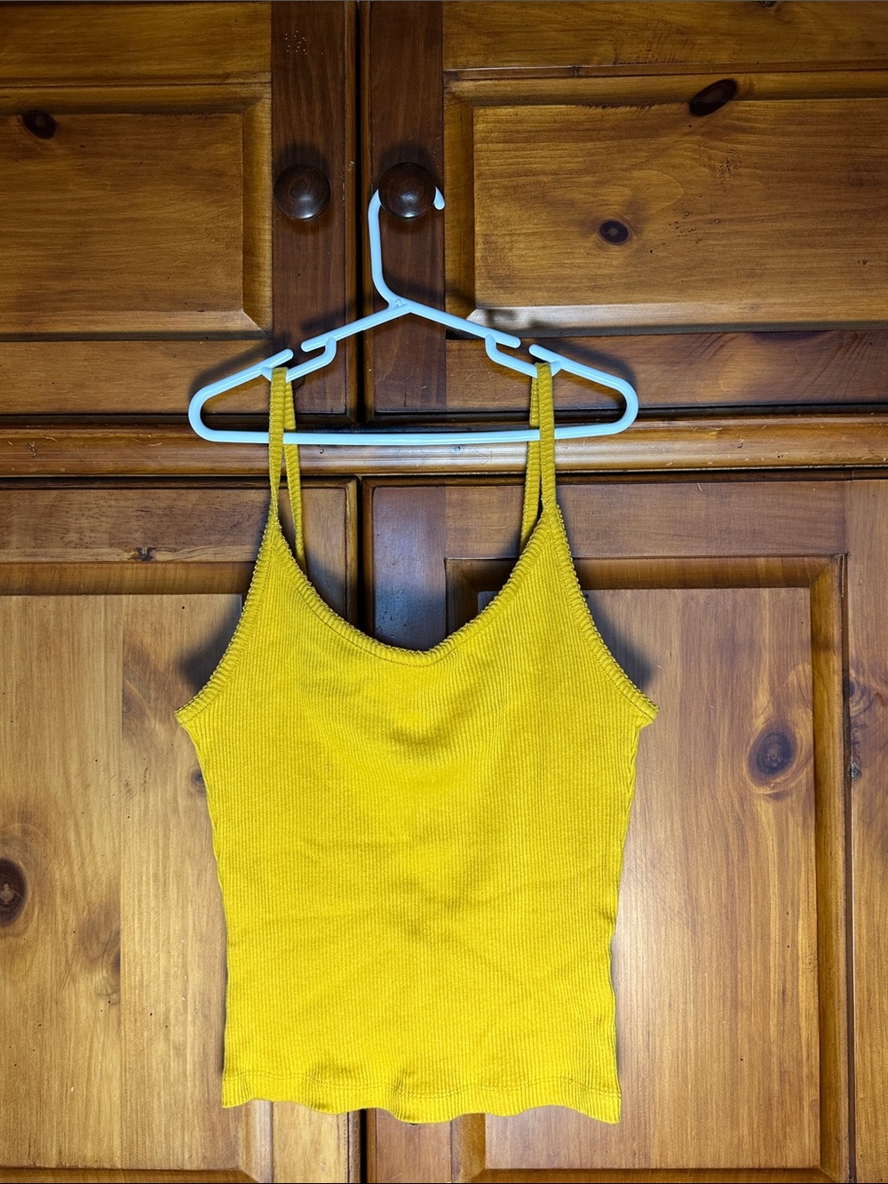 wild fable Women’s Yellow Ribbed Cropped Tank Top